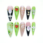 Enchanted Gem & Gold Press - On Nails