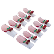 Sweet Cherry French Tip Nails