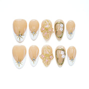 Gilded Pearl Elegance Nails