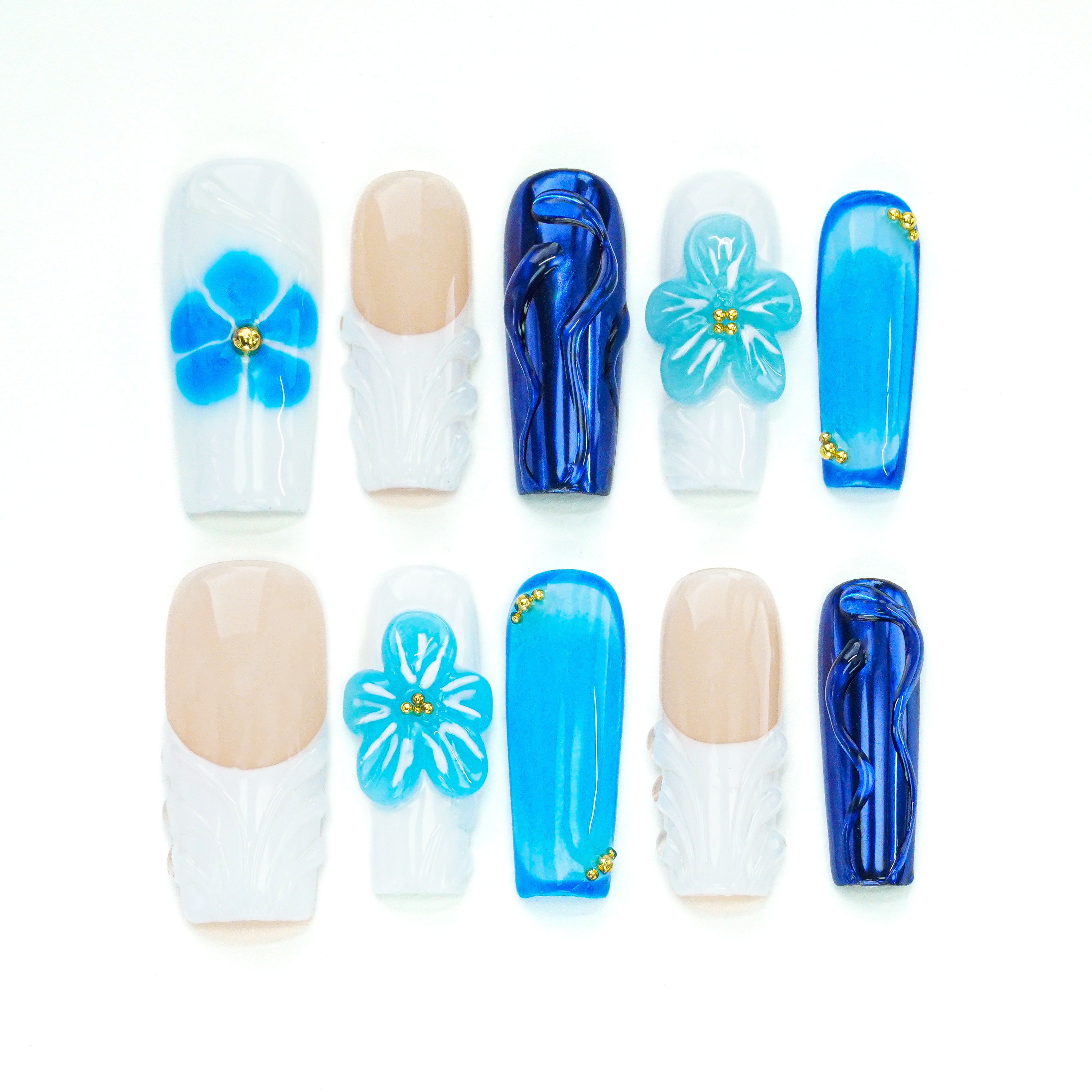 Oceanic Bloom Nails