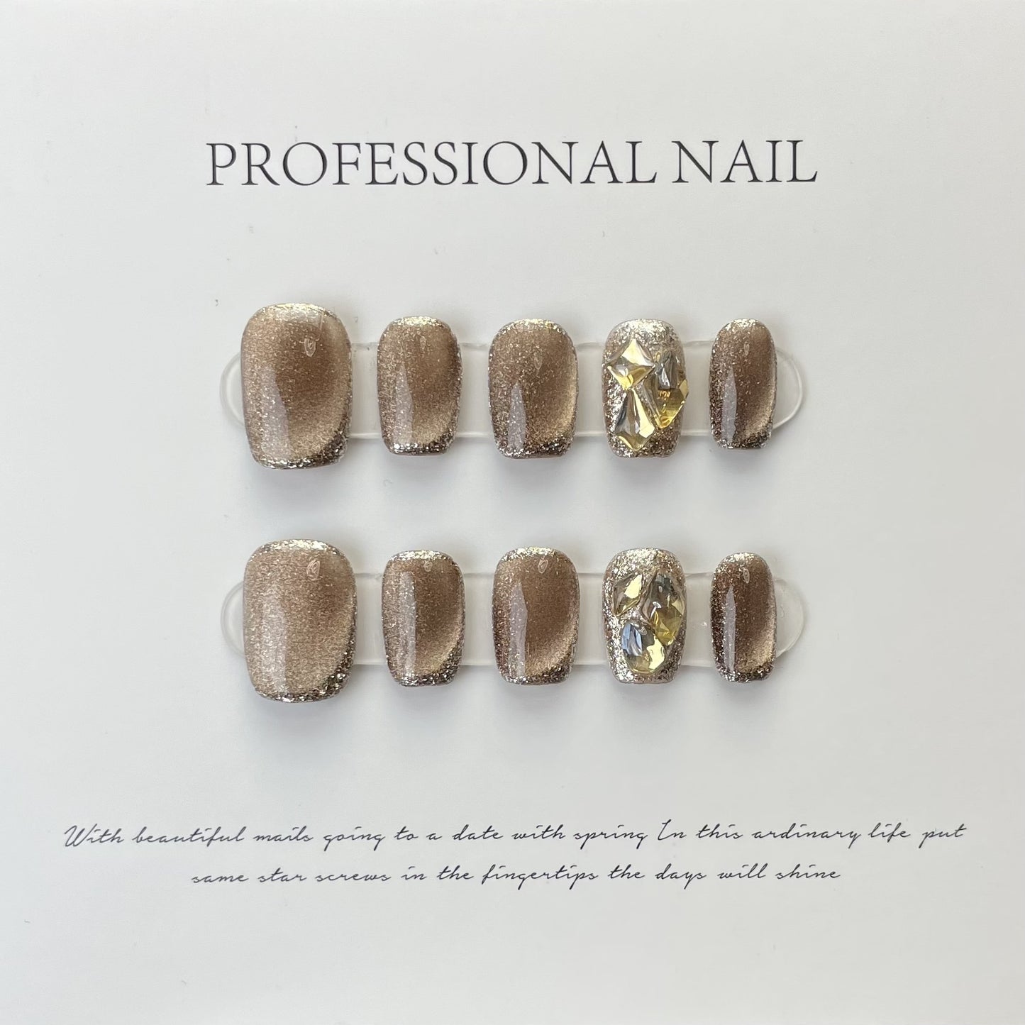 Bhivorga French Tip Press On Nails- A619