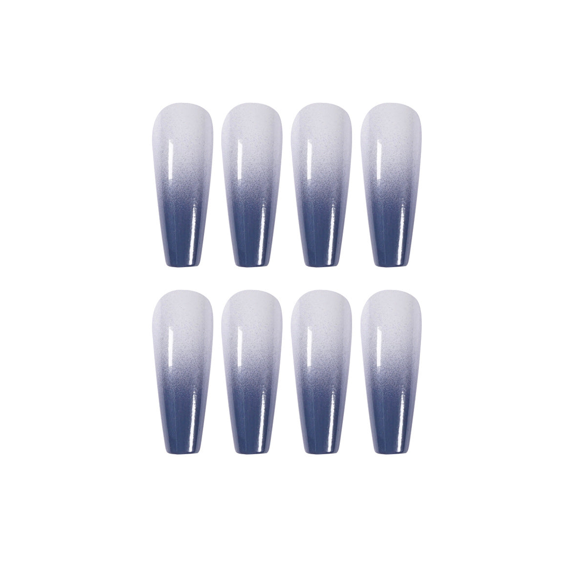 Bhivorga Gel French Tip Press On Nails 3D, Limited Edition, Long Ballet Advanced Gray Gradient