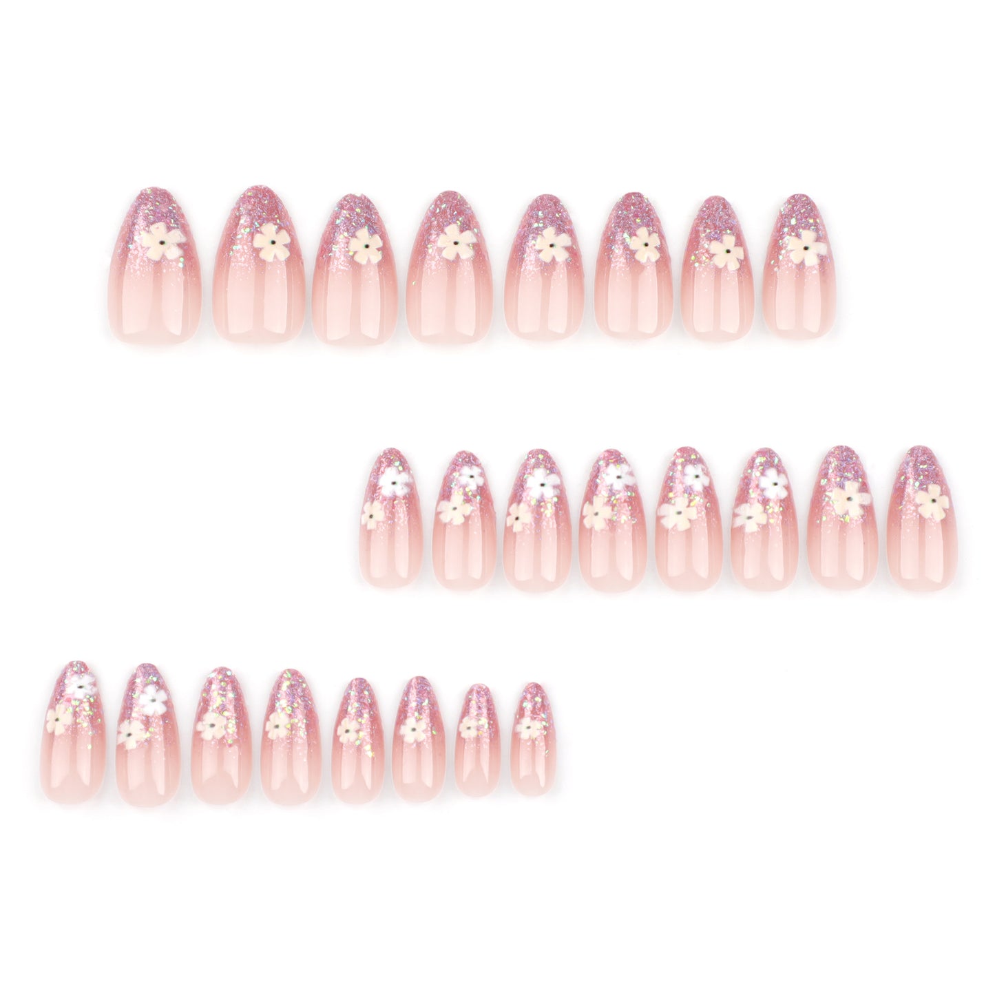 Bhivorga French Tip Press On Nails 2024 Newest Summer Naills, DIY Nails - 30 Pieces, 16 Sizes