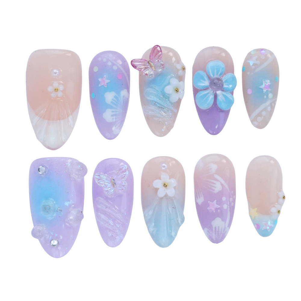 Dreamy Pastel Almond Nails