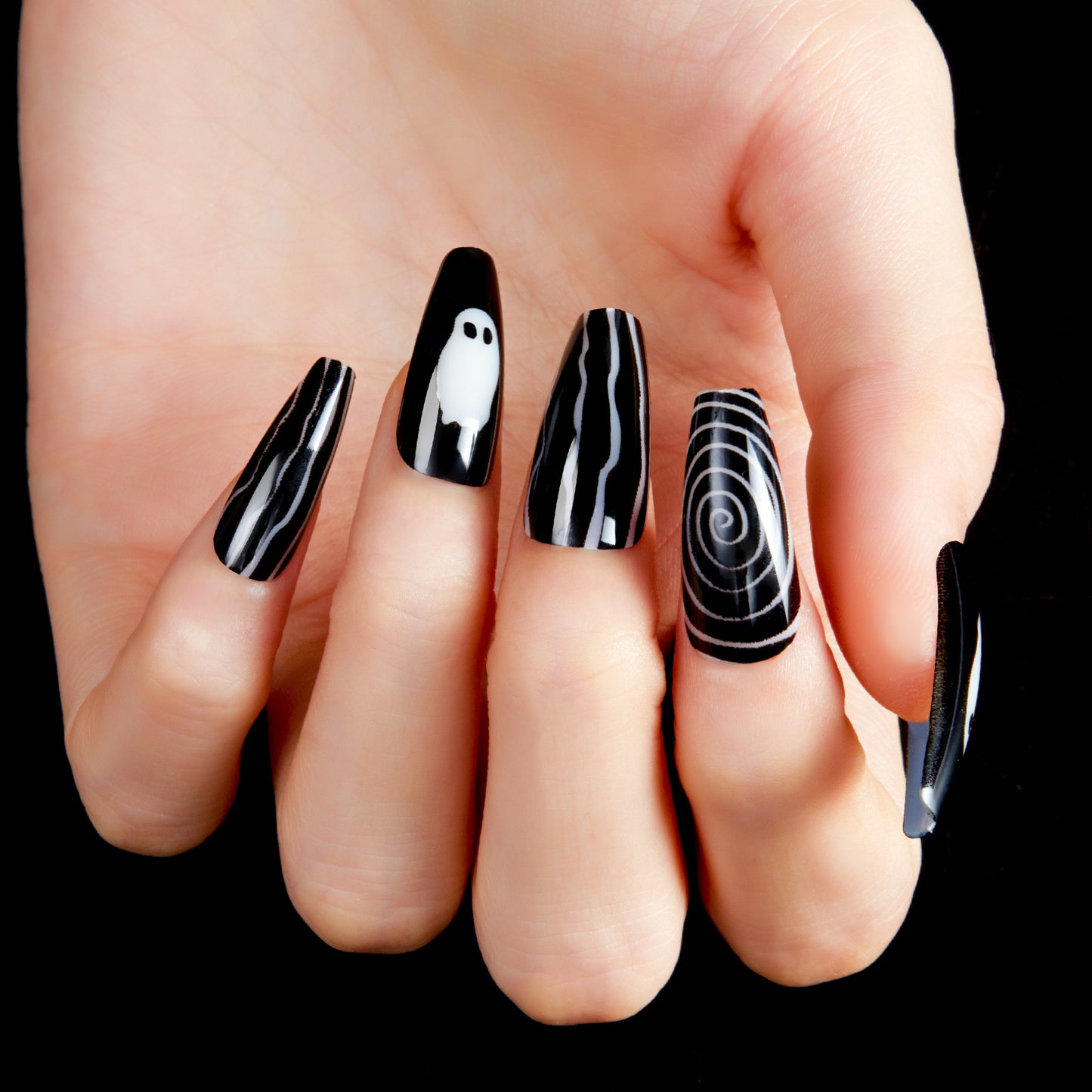 Halloween Christmas Wear Armor Nail Shaped Piece Fake Nails Nail Sticker Suit 72 Pieces with Jelly Glue002