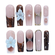 Earthy Elegance Floral Nails