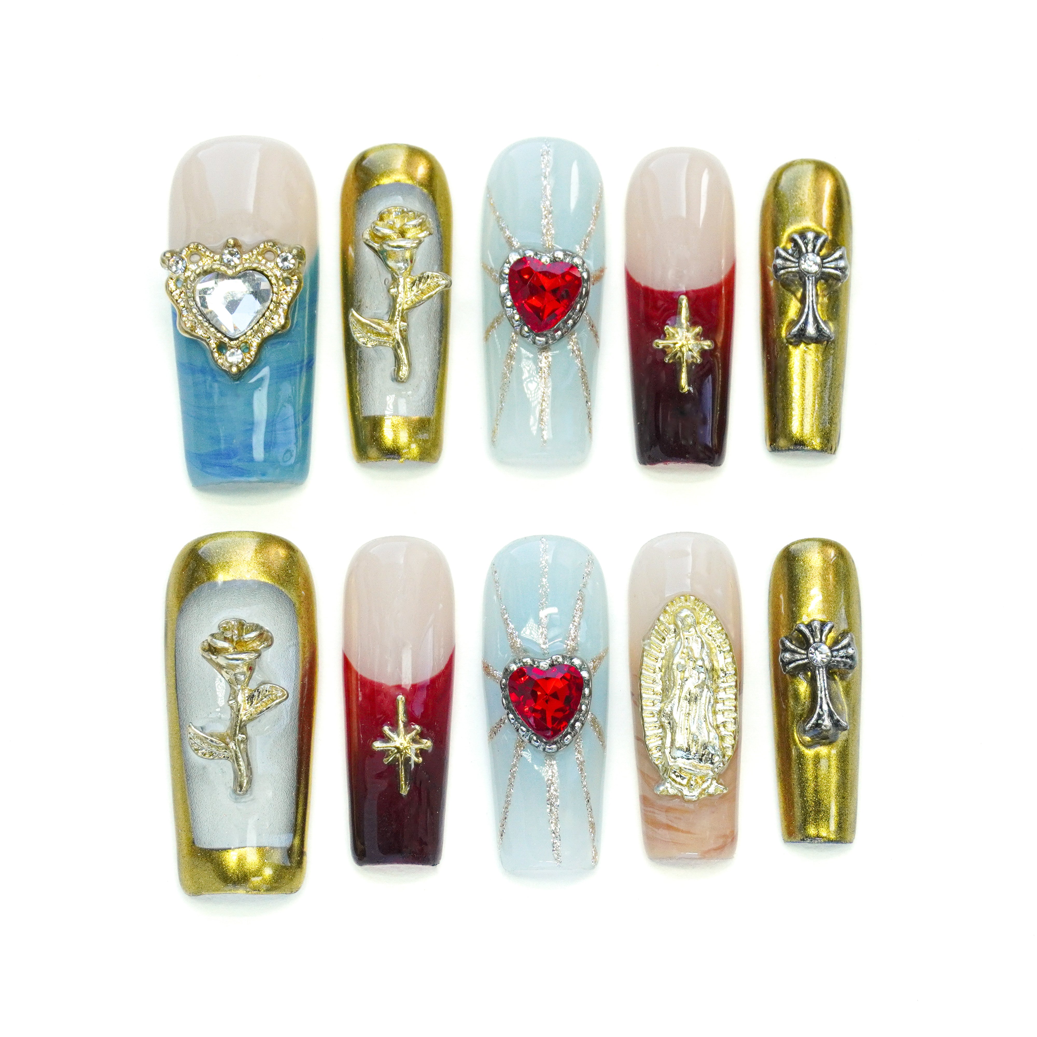 Opulent Gothic Square Nails