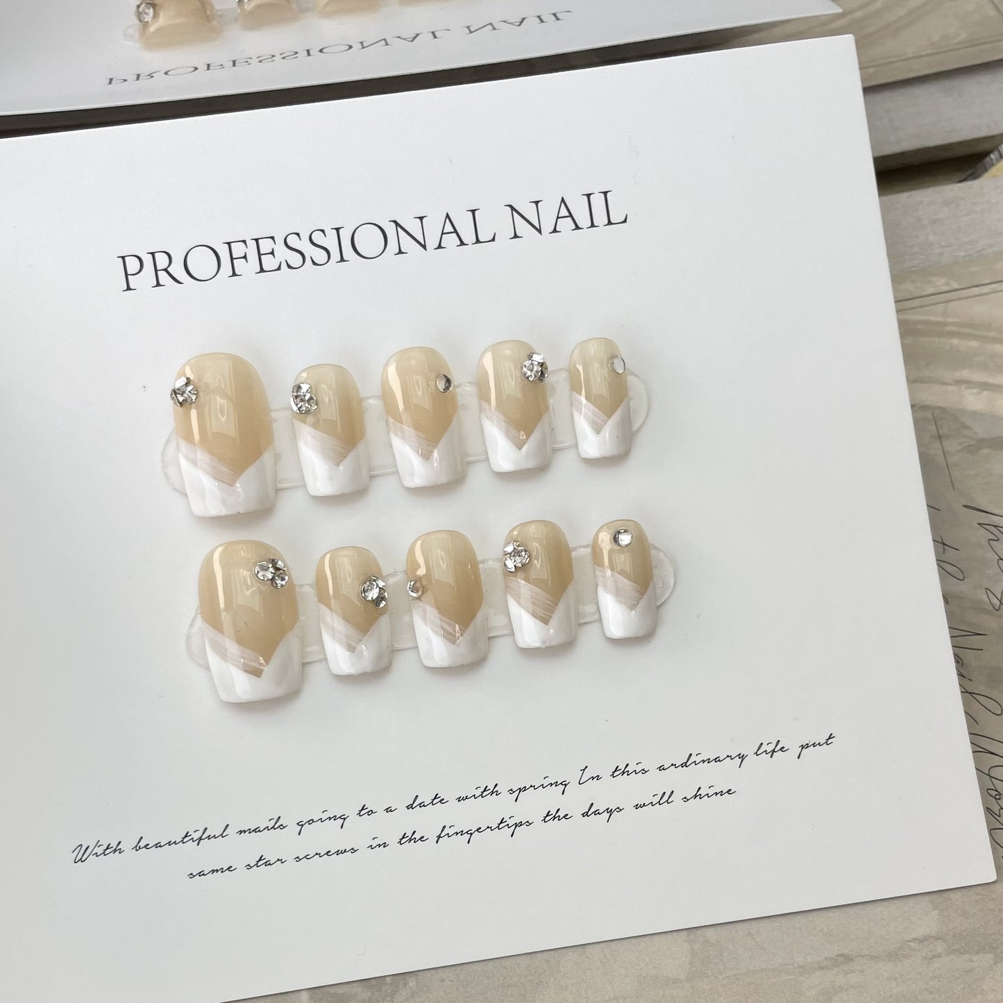 Bhivorga French Tip Press On Nails- A611