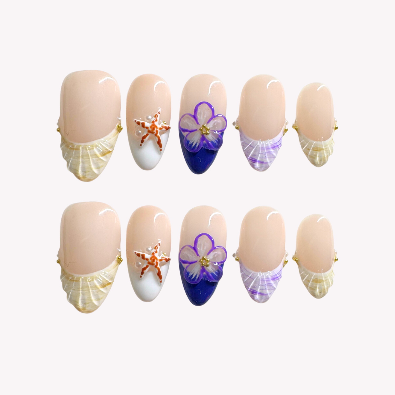 Bhivorga Azure Bloom press-on nails