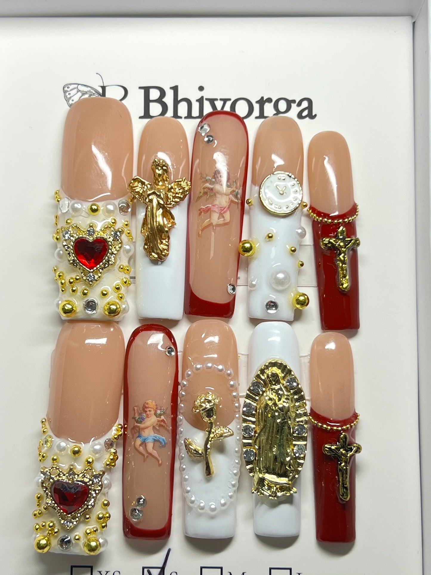 Bhiivorga best-selling 10pcs handmade press on nails reusable 3d gel summer 2024/prom