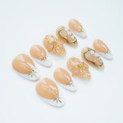 Gilded Pearl Elegance Nails