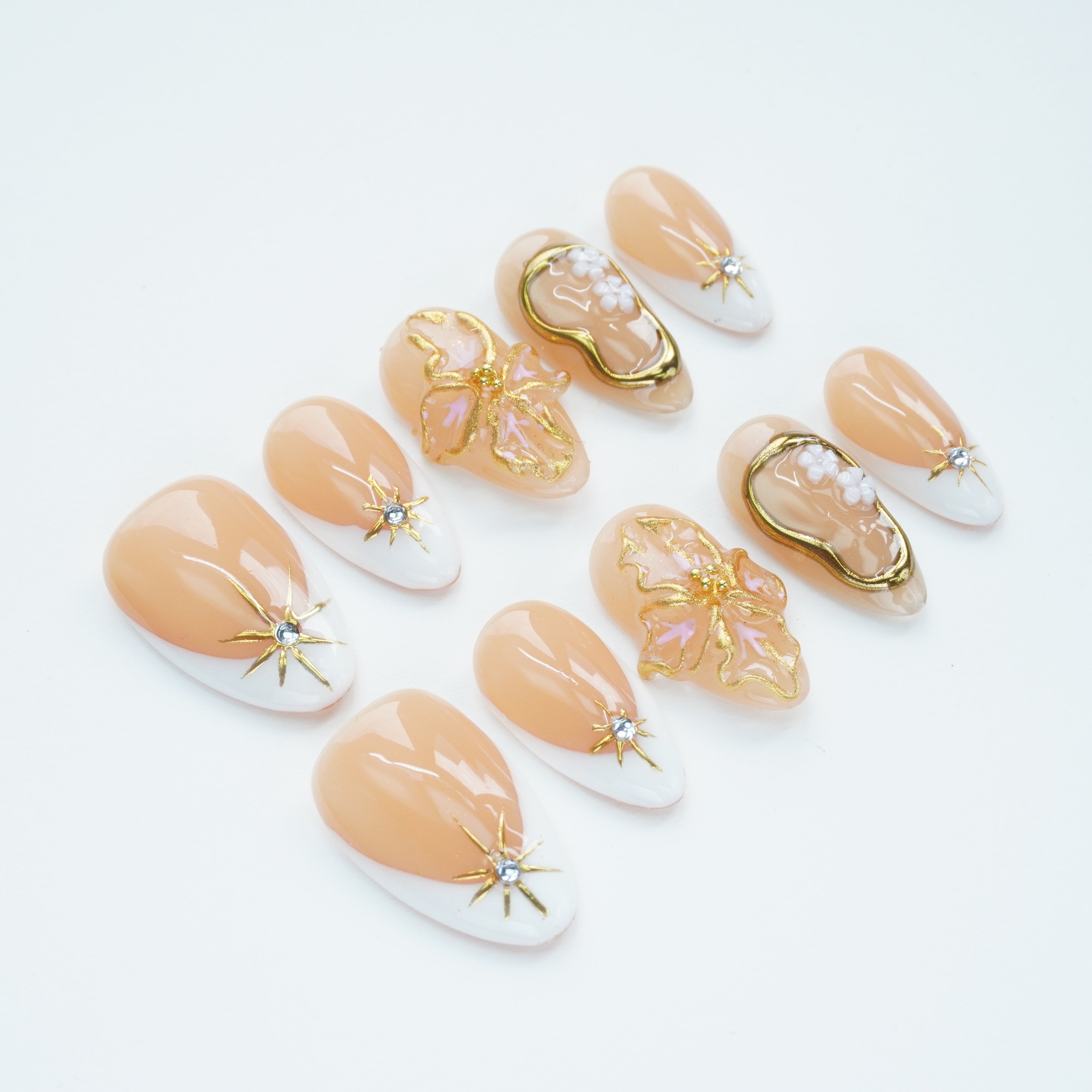 Gilded Pearl Elegance Nails