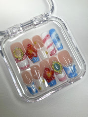 Ocean Blossom & Golden Nails