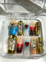 Opulent Gothic Square Nails