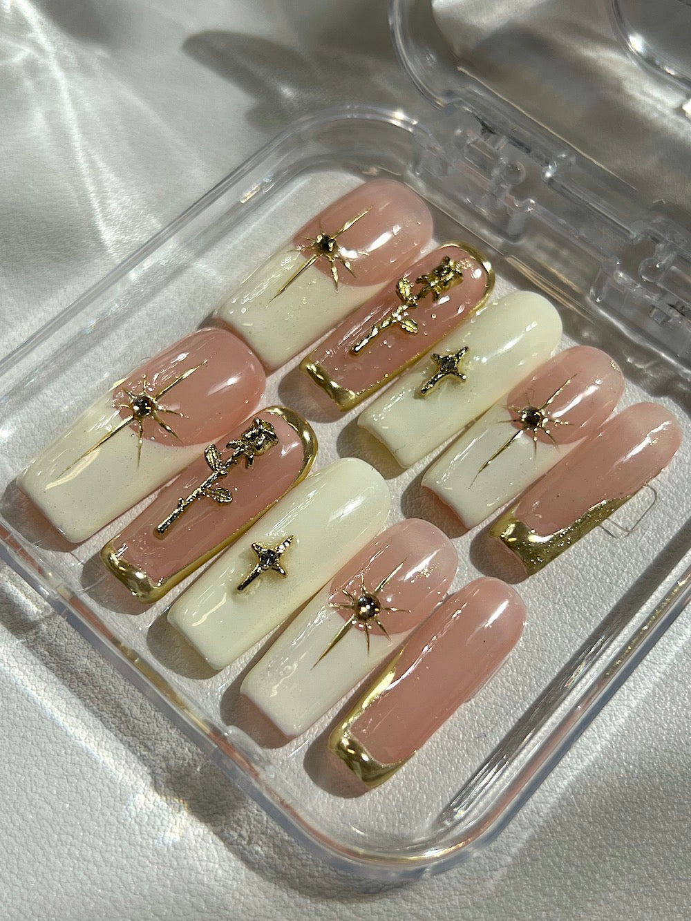Elegant Charm Square Nails