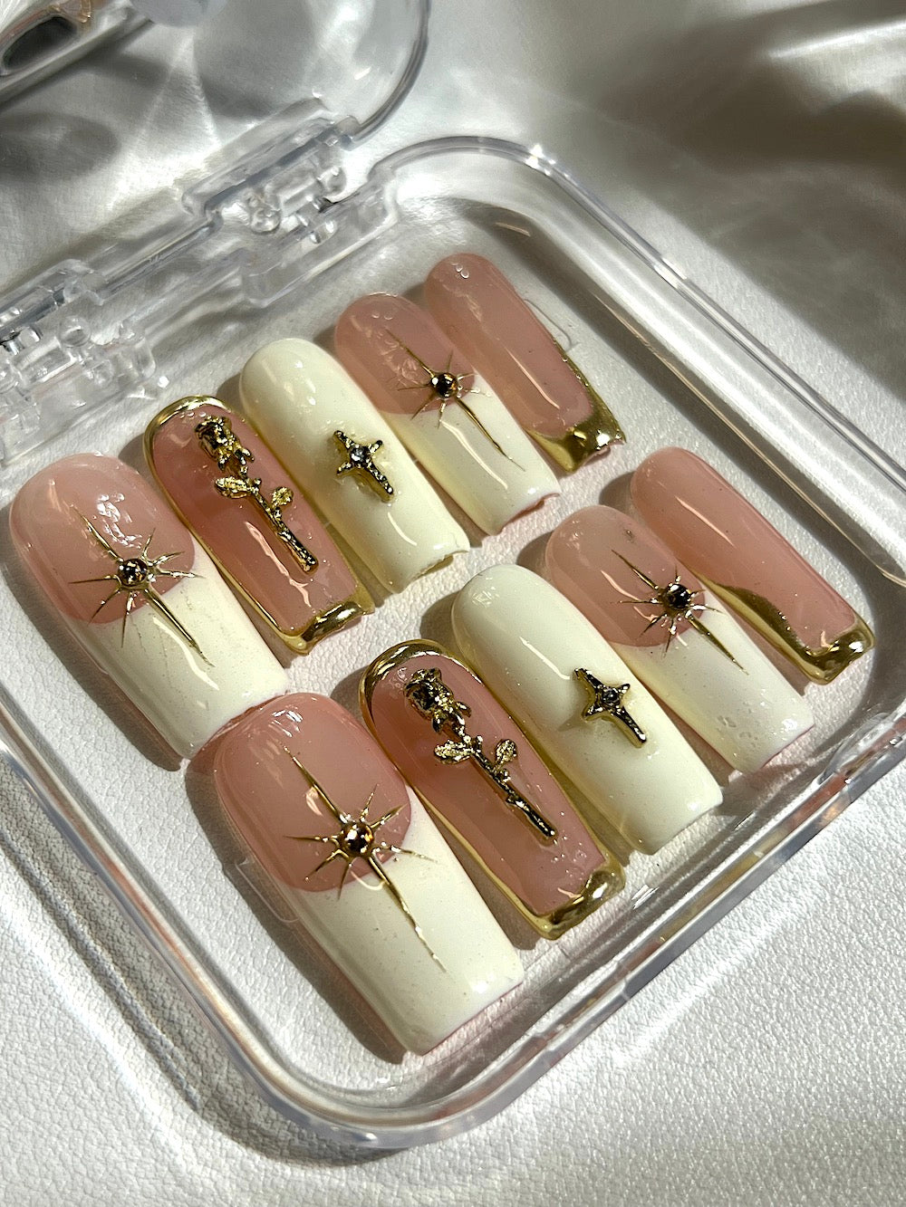 Elegant Charm Square Nails