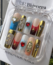 Opulent Gothic Square Nails