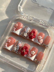 Romantic Bloom Glamour Nails