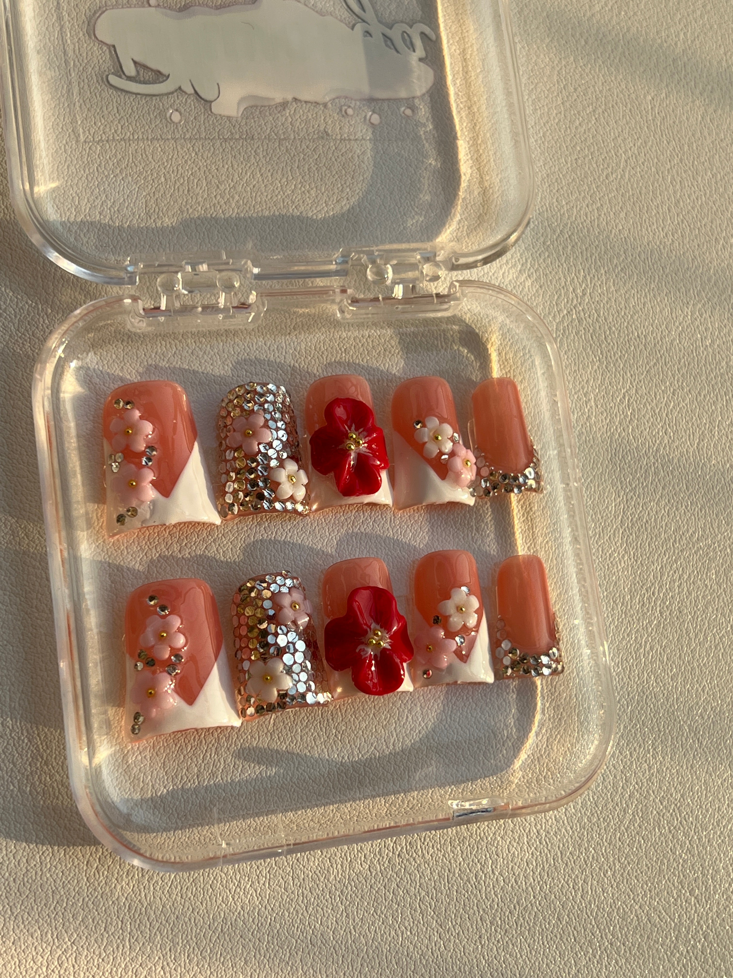 Romantic Bloom Glamour Nails