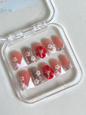 Romantic Bloom Glamour Nails