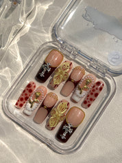 Opulent Floral Elegance Nails