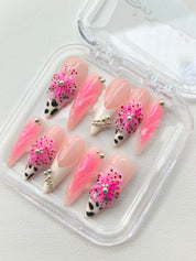 Whimsical Pink Blossom Stilettos