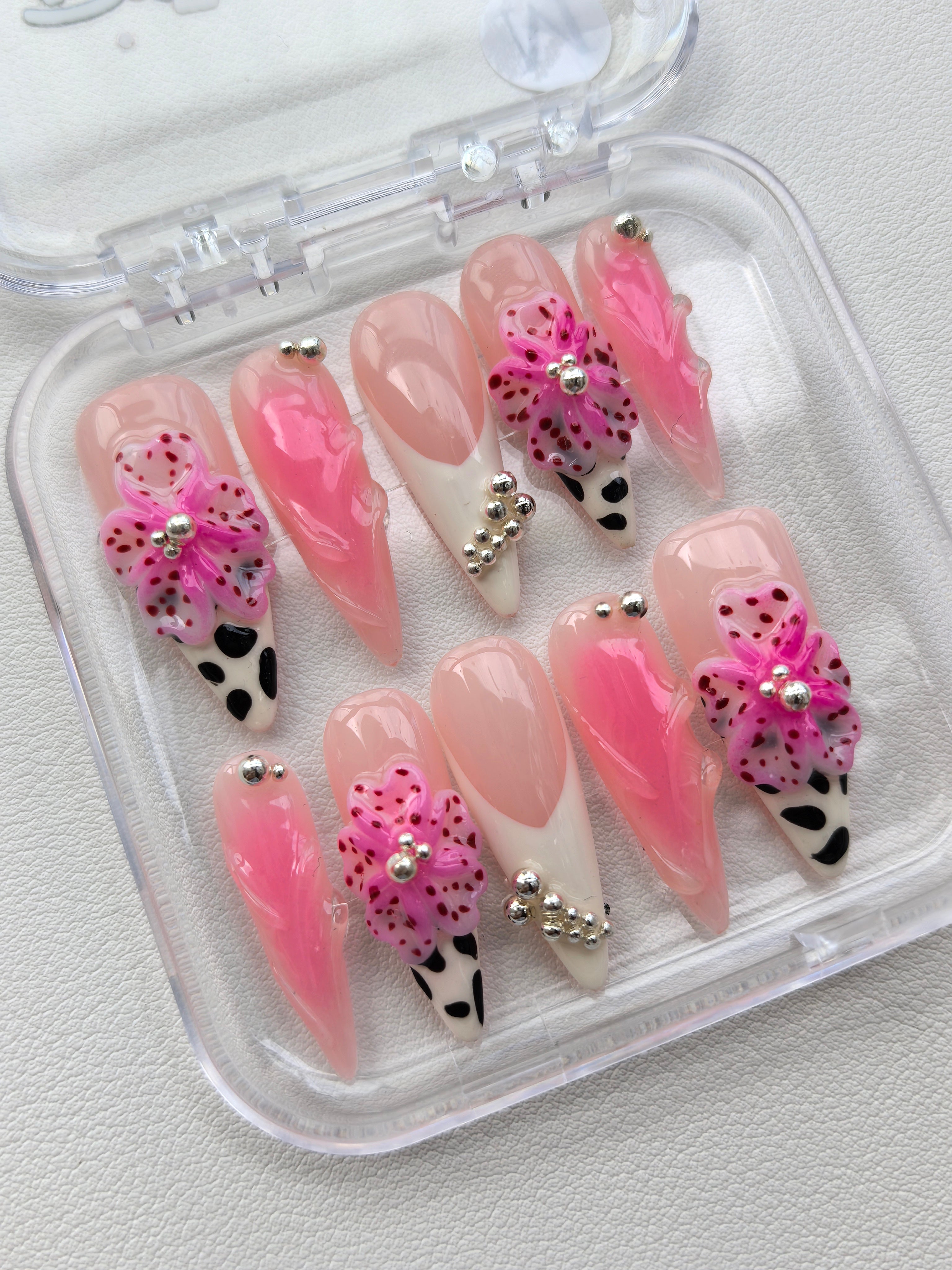 Whimsical Pink Blossom Stilettos