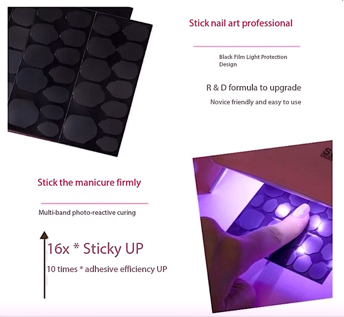 Ultra-Thin UV Jelly Glue Nail Stickers for Long-Lasting Wear---12 Packs