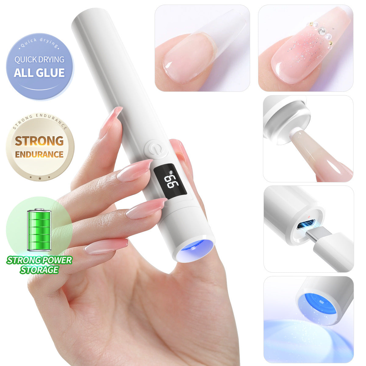 UV Quick-Dry Handheld Lamp for Efficient Nail Adhesion