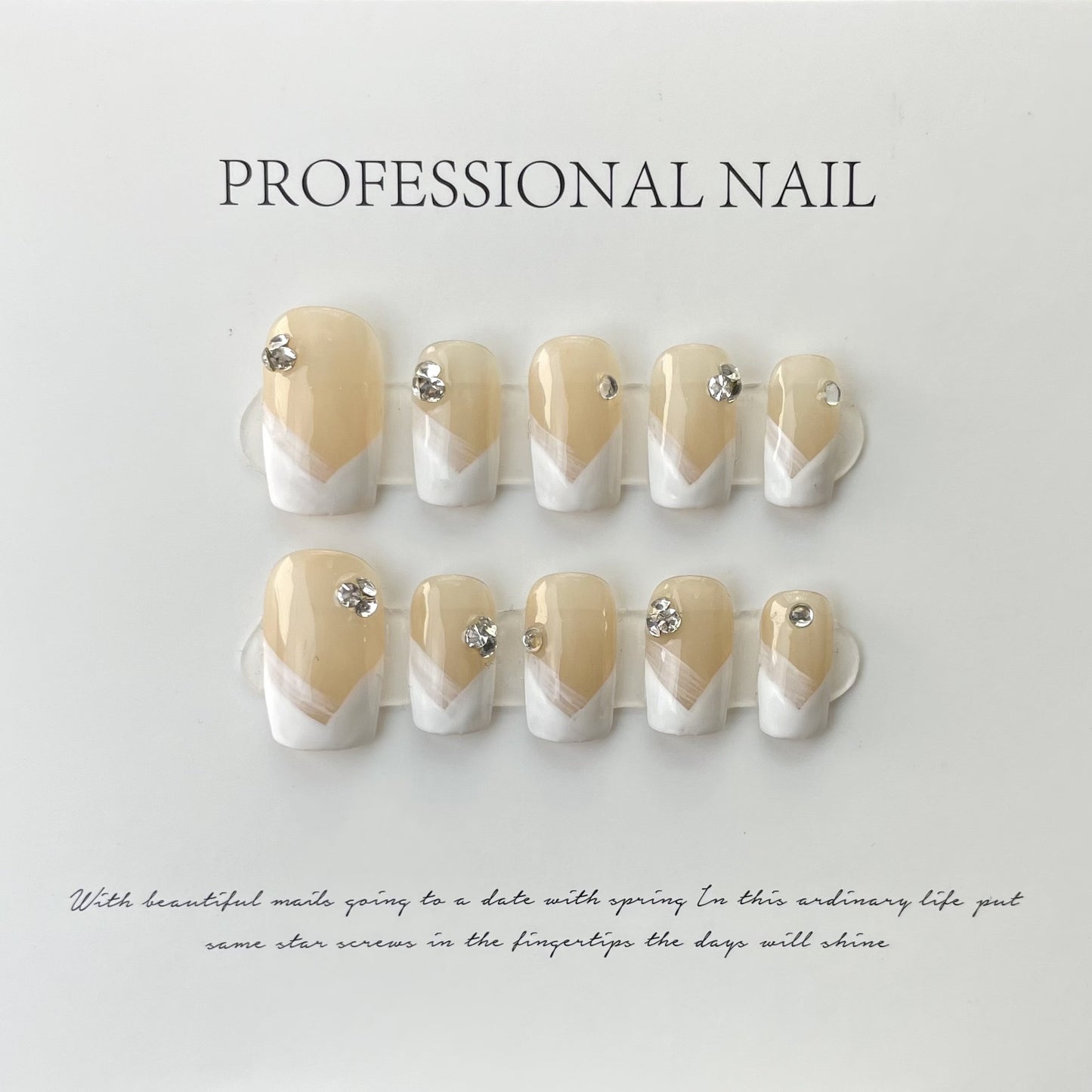 Bhivorga French Tip Press On Nails- A611