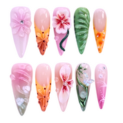 3D Floral Fantasy Press - On Nails