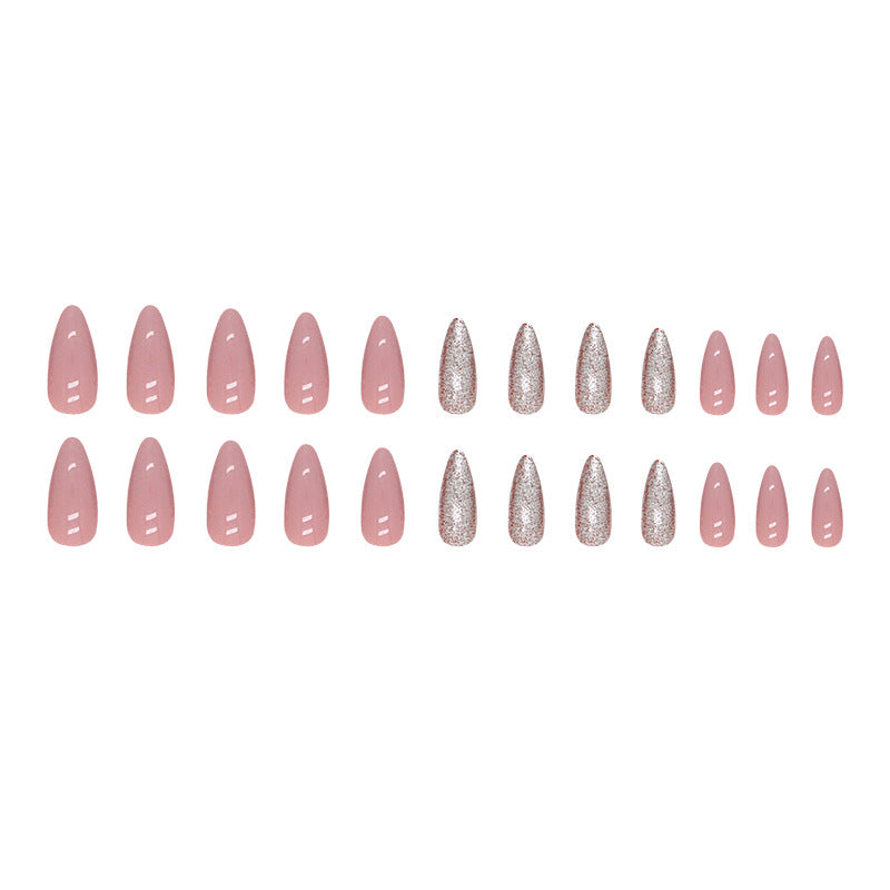 Bhivorga Short Almond Soft Gel French Tip Press On Nails - 24 Pieces, 16 Sizes