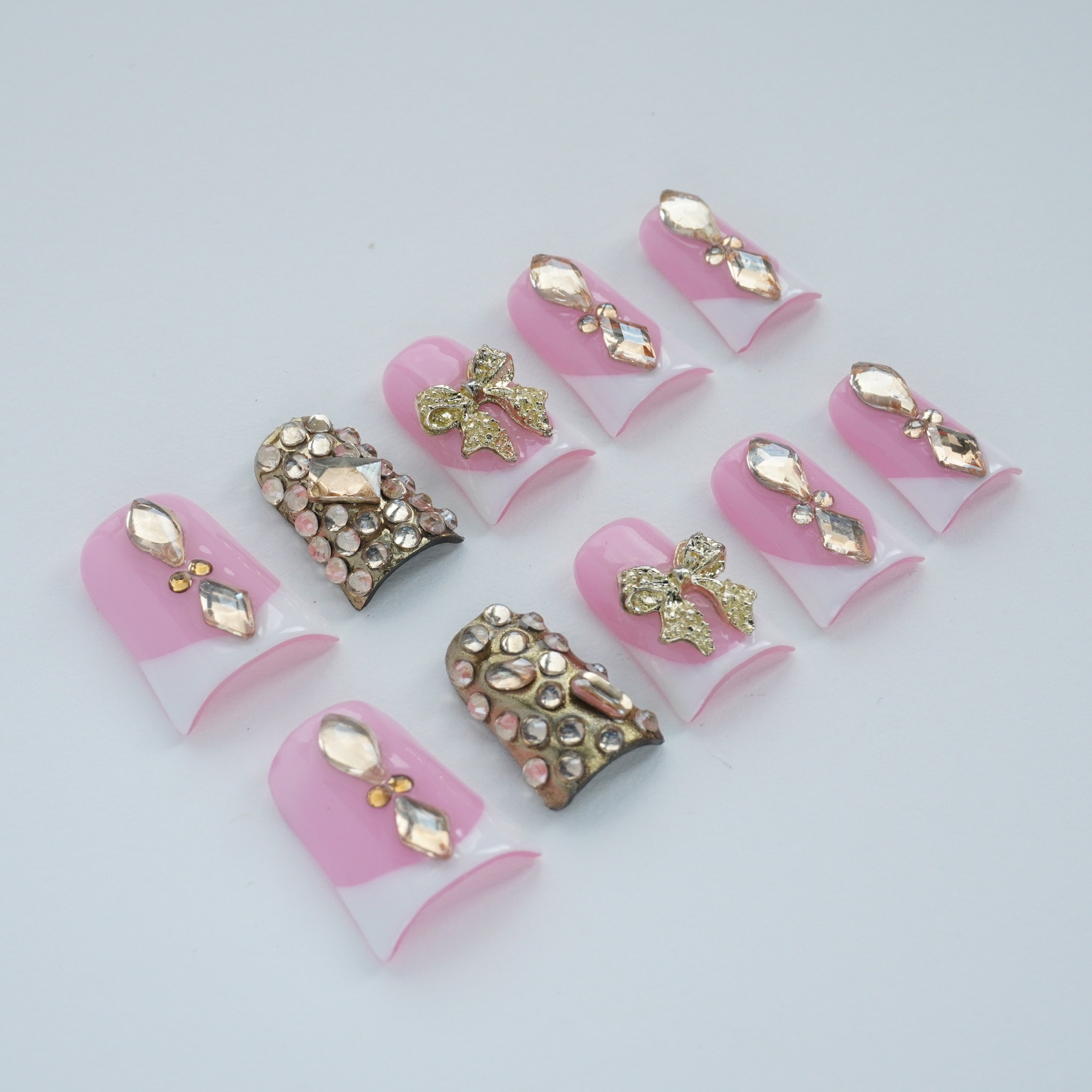 Princess - Core Blush & Sparkle Press - On Nails