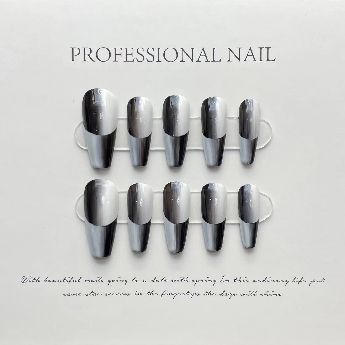 Bhivorga French Tip Press On Nails- A613